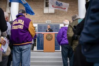 President Campo speaks at USA House ribbon-cutting ceremony